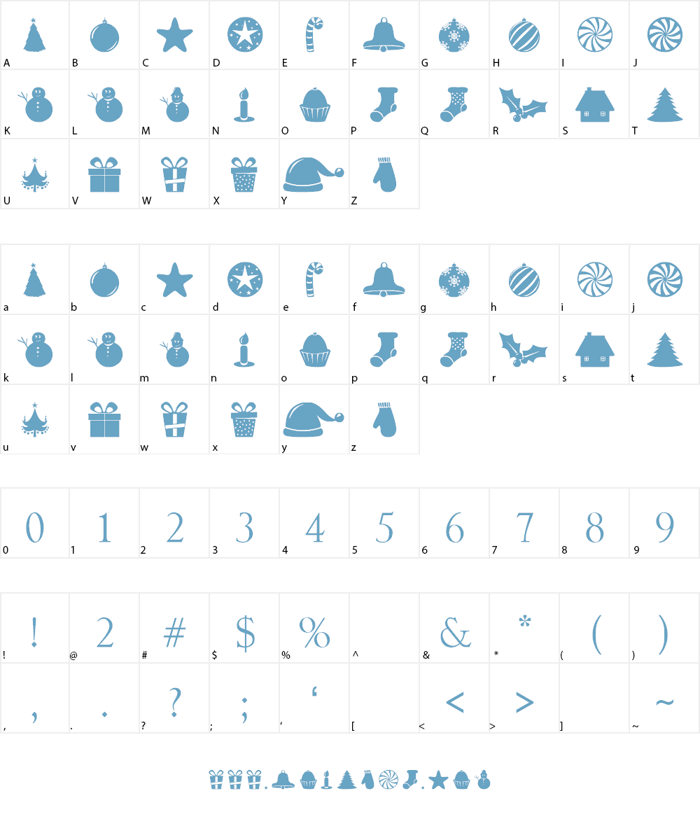 Christmas Shapes Font Character